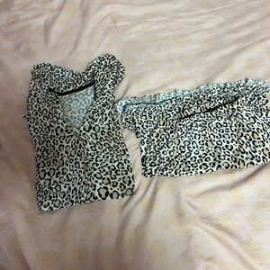 Leopard Print Women's Pajama Set